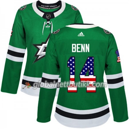 Dallas Stars Hockeydrakt Jamie Benn 14 2017-2018 USA Flag Fashion Grønn Adidas Authentic - Dame